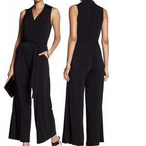Nina Leonard Black Sleeveless Jumpsuit